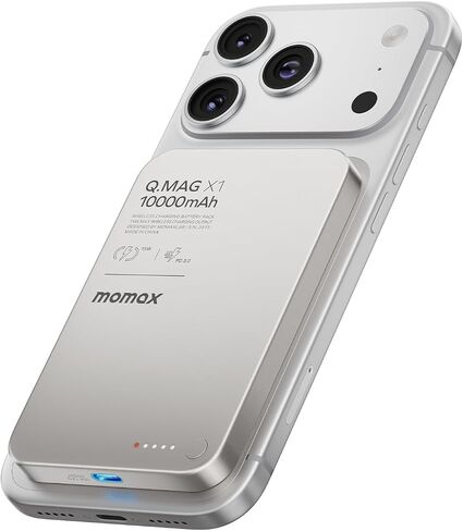 MOMAX Q.MAG Portable Charger Wireless 10000mAh, 0.5" Slim Power Bank Fast Charging Magnetic Battery Pack for iPhone Air/17 Pro Max/17 Pro/16/15/14/13/12 (1*USBC Port PD20W, No Lighting) in Kuwait