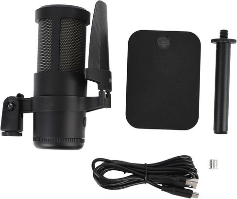 Type C USB Microphone, Condenser Mic with Stable Placement for Gaming & Streaming, Suitable for Laptop, Smartphone & Tablet in Saudi Arabia