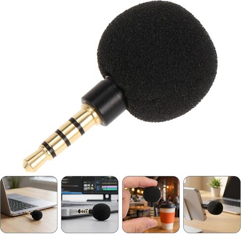SHINEOFI Mini Recording Microphone with 3.5mm Jack 2pcs for Phone Laptop in Saudi Arabia