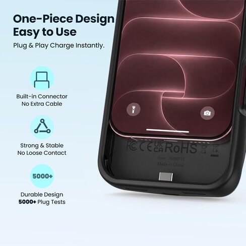 حافظة بطارية NEWDERY بقدرة 10000 مللي أمبير في الساعة لهاتف iPhone 18 Pro /17 Pro حافظة شحن سريعة in Kuwait