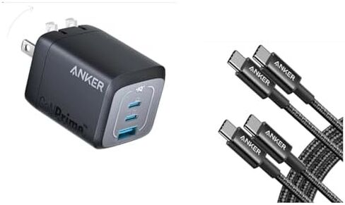 Anker Prime 67W USB C Charger, Anker GaN 3-Port Compact Fast PPS Wall Charger, USB C Cable, Type-C 60W Fast Charging Cable in Saudi Arabia