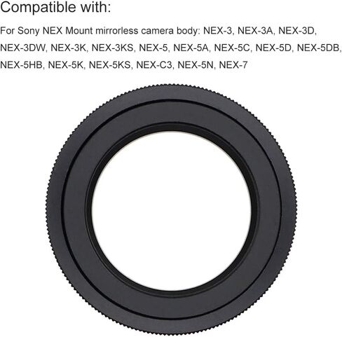 T2-NEX Lens Adapter Ring for Telescopes Microscopes T/T2(M42×0.75mm) Screw Thread Mount Lens and for Sony E Mount Camera Metal Lens Adapter Ring Manual Focus Adapter Ringocus Adapter Ring in Saudi Arabia