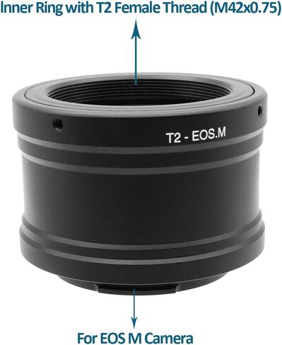 T2-EOS M Lens Adapter Ring for Telescopes Microscopes T/T2(M42×0.75mm) Screw Thread Mount Lens and for Canon EOS EF-M Mount Camera Metal Lens Adapter Ring Manual Focus Adapter Ring Focus Adapter Ring in Saudi Arabia
