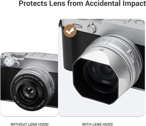 JJC Magnetic Lens Hood for Fujifilm XF 23mm f2.8 Lens on X-E5 Camera, Black in Saudi Arabia