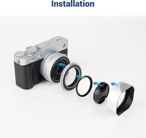 JJC Magnetic Lens Hood for Fujifilm XF 23mm f2.8 Lens on X-E5 Camera, Black in Saudi Arabia