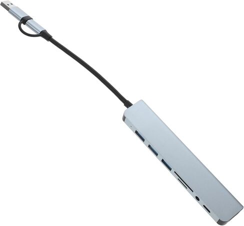 Type C USB Hub Adapter with Multiple Ports, Silver Metal in Saudi Arabia