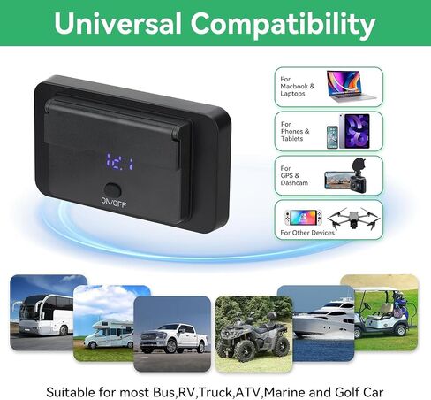 78W 12V USB Outlet, Dual PD 36W and Dual QC3.0, Voltmeter, Switch in Saudi Arabia