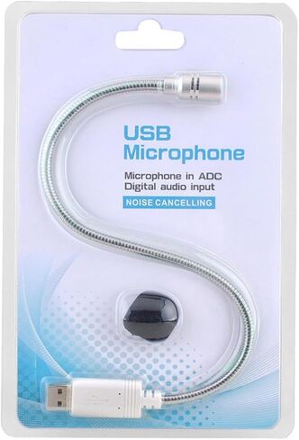 Outanaya USB Microphone for Computer and Laptop with High Sensitivity and Lightweight Aluminum Alloy Body, Includes Sponge Cover, for Meeting and Voice Chat Applications in Saudi Arabia