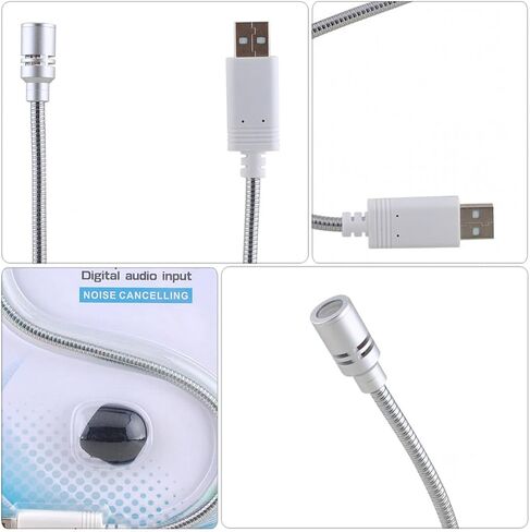 Outanaya USB Microphone for Computer and Laptop with High Sensitivity and Lightweight Aluminum Alloy Body, Includes Sponge Cover, for Meeting and Voice Chat Applications in Saudi Arabia