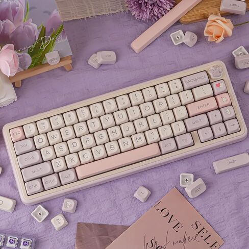 Double Shot PBT Keycaps 124 Keys MOA Profile Cute Custom Keycaps in Saudi Arabia