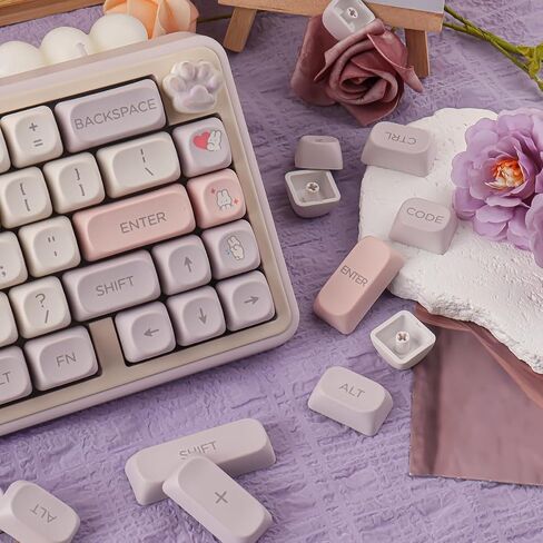 Double Shot PBT Keycaps 124 Keys MOA Profile Cute Custom Keycaps in Saudi Arabia