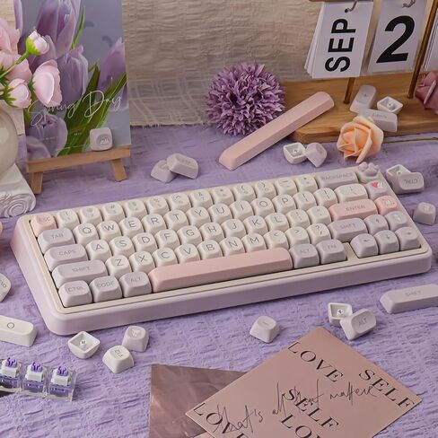 Double Shot PBT Keycaps 124 Keys MOA Profile Cute Custom Keycaps in Saudi Arabia
