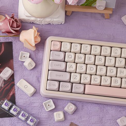 Double Shot PBT Keycaps 124 Keys MOA Profile Cute Custom Keycaps in Saudi Arabia