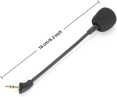 6.3 in Black Replacement Headset Microphone, 3.5mm Noise Canceling Gaming Mic with Gold-Plated Plug for HyperX Mix in Saudi Arabia