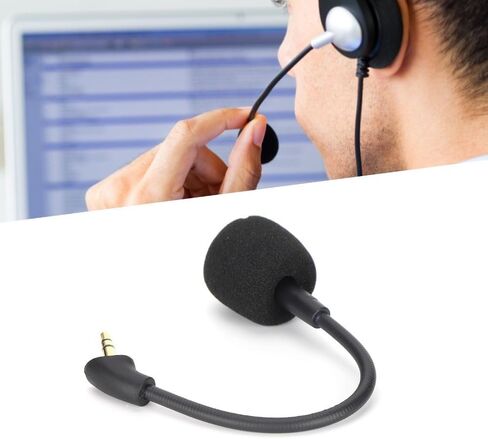 6.3 in Black Replacement Headset Microphone, 3.5mm Noise Canceling Gaming Mic with Gold-Plated Plug for HyperX Mix in Saudi Arabia