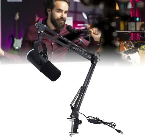 Gaming USB Microphone Dynamic RGB Noise Cancellation Condenser Mic for Streamers PC Gamers (Black) in Saudi Arabia