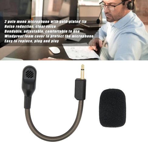 3.5mm Detachable Replacement Microphone, Boom Noise Cancelling Game in Saudi Arabia