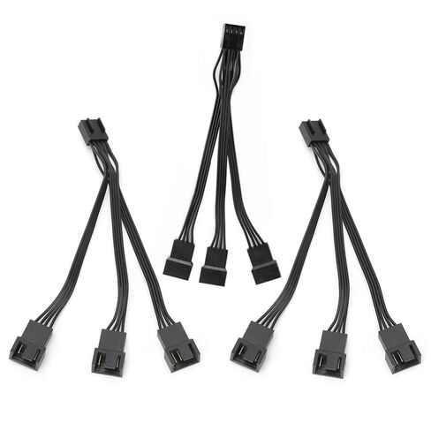 3Pcs 4-Pin Fan Splitter Cable 14cm - 1 to 3 Connector Adapter for PC Case Fans, PWM Extension Wire for Motherboard Cooling in Saudi Arabia
