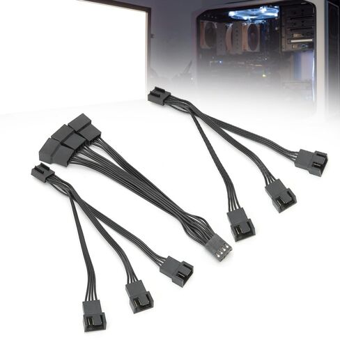 3Pcs 4-Pin Fan Splitter Cable 14cm - 1 to 3 Connector Adapter for PC Case Fans, PWM Extension Wire for Motherboard Cooling in Saudi Arabia