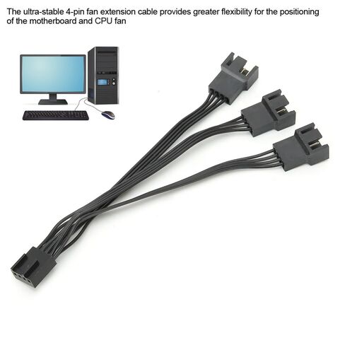 3Pcs 4-Pin Fan Splitter Cable 14cm - 1 to 3 Connector Adapter for PC Case Fans, PWM Extension Wire for Motherboard Cooling in Saudi Arabia