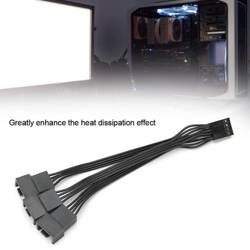 3Pcs 4-Pin Fan Splitter Cable 14cm - 1 to 3 Connector Adapter for PC Case Fans, PWM Extension Wire for Motherboard Cooling in Saudi Arabia