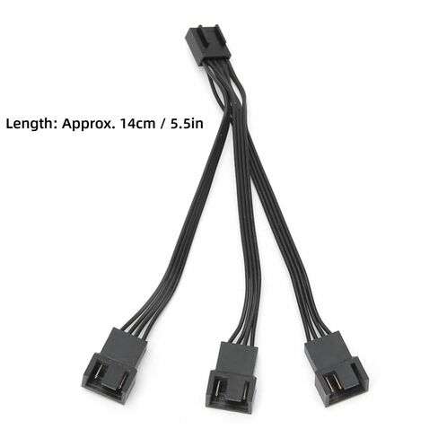 3Pcs 4-Pin Fan Splitter Cable 14cm - 1 to 3 Connector Adapter for PC Case Fans, PWM Extension Wire for Motherboard Cooling in Saudi Arabia