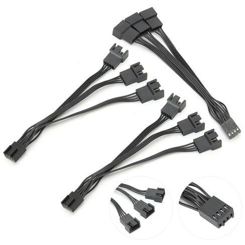 3Pcs 4-Pin Fan Splitter Cable 14cm - 1 to 3 Connector Adapter for PC Case Fans, PWM Extension Wire for Motherboard Cooling in Saudi Arabia