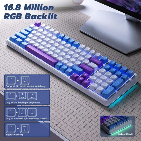 E-YOOSO Z-99 96% Wireless RGB Mechanical Gaming Keyboard, Pastel Creamy in Saudi Arabia