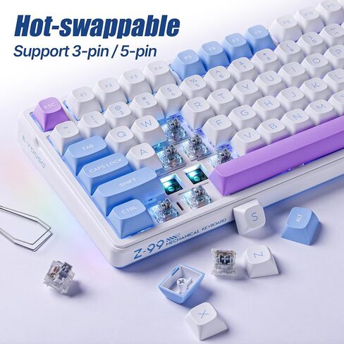 E-YOOSO Z-99 96% Wireless RGB Mechanical Gaming Keyboard, Pastel Creamy in Saudi Arabia