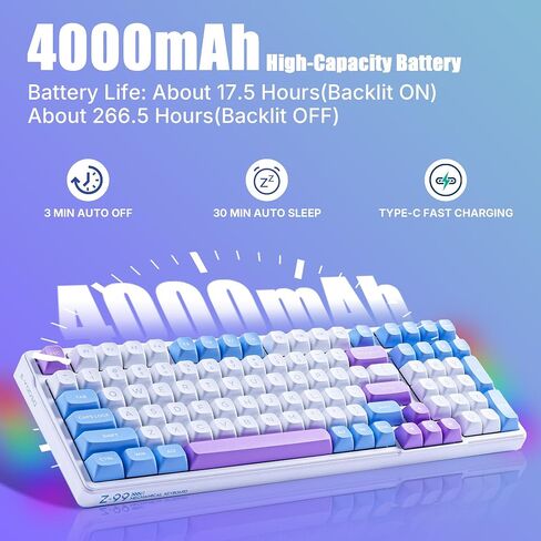 E-YOOSO Z-99 96% Wireless RGB Mechanical Gaming Keyboard, Pastel Creamy in Saudi Arabia