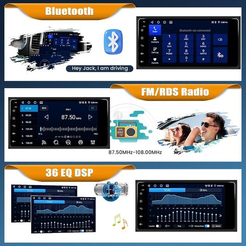 [4+64G] Android 15 Car Radio Stereo for Toyota 4Runner 2003-2009,Tundra 2003-2006,Sequoia 2003-2007 with Wireless Carplay,7 Inch Touchscreen Car Radio with WiFi,GPS,BT,FM/RDS,SWC,EQ in Kuwait