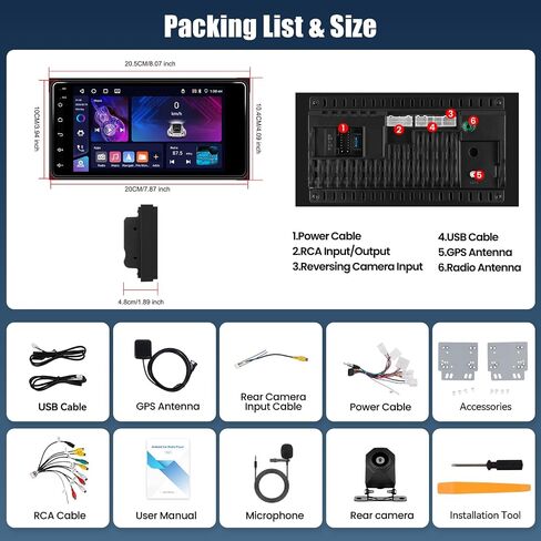 [4+64G] Android 15 Car Radio Stereo for Toyota 4Runner 2003-2009,Tundra 2003-2006,Sequoia 2003-2007 with Wireless Carplay,7 Inch Touchscreen Car Radio with WiFi,GPS,BT,FM/RDS,SWC,EQ in Kuwait