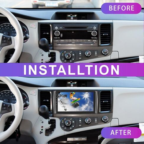 Android 13 Car Stereo Radio for 2011-2014 Toyota Sienna, 9-inch Touchscreen with Wireless CarPlay Android Auto GPS Navigation Bluetooth WiFi FM Radio, 4-LED Backup Camera, 2+32GB in Saudi Arabia