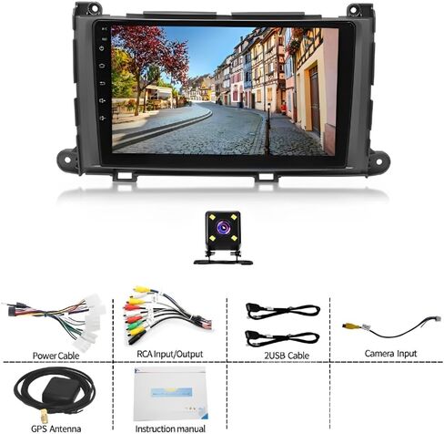 Android 13 Car Stereo Radio for 2011-2014 Toyota Sienna, 9-inch Touchscreen with Wireless CarPlay Android Auto GPS Navigation Bluetooth WiFi FM Radio, 4-LED Backup Camera, 2+32GB in Saudi Arabia