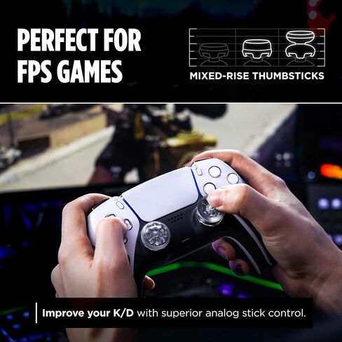 جهاز التحكم KontrolFreek FPS Freek Galaxy Crystal لجهاز تحكم بلاي ستيشن 4 (PS4) وبلاي ستيشن 5 (PS5) | عصا التحكم للأداء | 1 شاهقة، 1 متوسطة الارتفاع | كريستال in Saudi Arabia