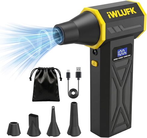 Electric Compressed Air Duster, 130,000RPM Super Power Cordless Rechargeable Electronic Dust Blower, 4-Gear Adjustable Mini Duster for Electronics Computer PC Keyboard Home Car Workshop Outdoor in Saudi Arabia