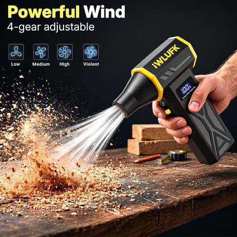 Electric Compressed Air Duster, 130,000RPM Super Power Cordless Rechargeable Electronic Dust Blower, 4-Gear Adjustable Mini Duster for Electronics Computer PC Keyboard Home Car Workshop Outdoor in Saudi Arabia
