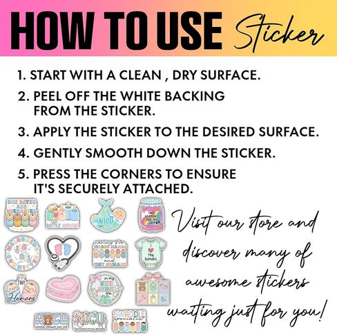 VOTANTA (15 Pcs, 3 inch) - NICU Nurse Stickers Pack, Funny Labor and Delivery Sticker, Cute Neonatal ICU Nurse Tiny Human Medical Birthday Specialist Gift Decoration for Laptops, Phones, Water Bottles in Saudi Arabia