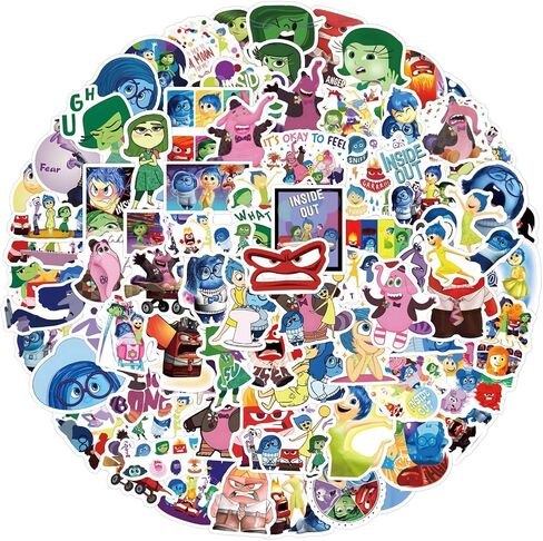 120Pcs Inside Out Stickers Cool Cartoon Movies Stickers, Vinyl Waterproof Sticker for Laptop, Guitar, Water Bottle, Birthday Gifts for Girls, Kids, Teens (Inside Out) in Saudi Arabia