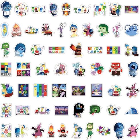 120Pcs Inside Out Stickers Cool Cartoon Movies Stickers, Vinyl Waterproof Sticker for Laptop, Guitar, Water Bottle, Birthday Gifts for Girls, Kids, Teens (Inside Out) in Saudi Arabia