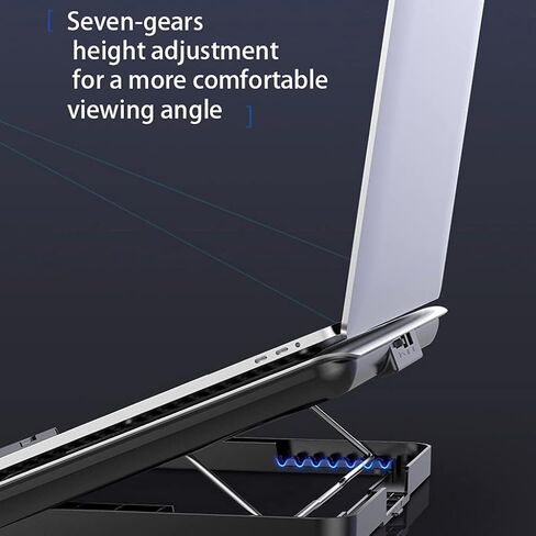 Gaming Laptop Cooler Silent Fan Metal Cooling Pads Port Portable Adjustable Notebook Stand for 12-16 Inch in Saudi Arabia