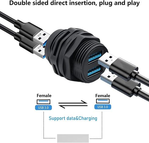 PENGLIN 2PCS Waterproof Dual USB 3.0 Female to Female Coupler in Saudi Arabia