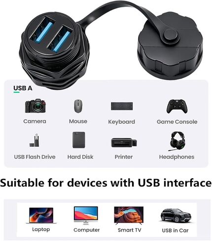 PENGLIN 2PCS Waterproof Dual USB 3.0 Female to Female Coupler in Saudi Arabia