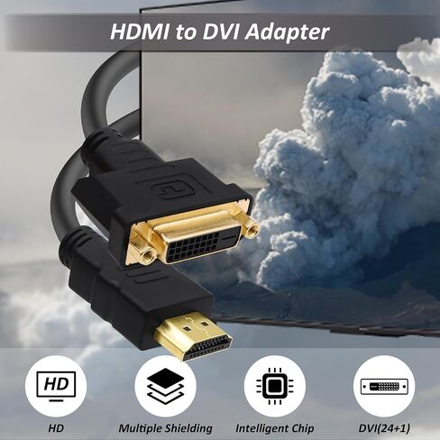 HDMI to DVI Cable Adapter Bi-Directional Converter Connector Cord in Saudi Arabia