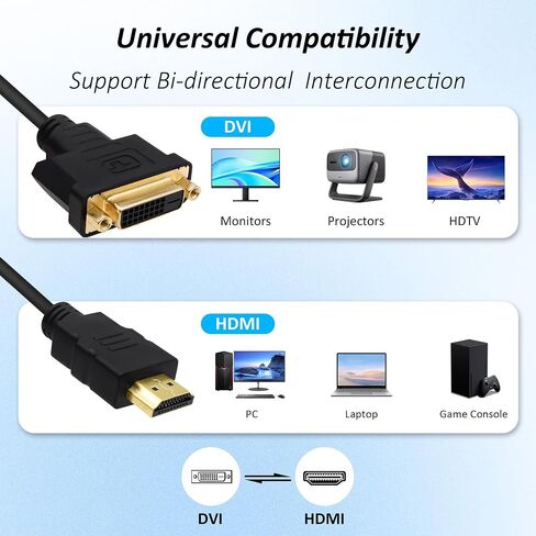 HDMI to DVI Cable Adapter Bi-Directional Converter Connector Cord in Saudi Arabia