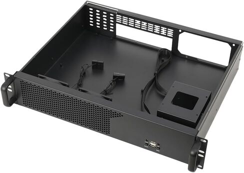 2U Rack Server Case, Support Mini ITX and Micro ATX (9.6 x 9.6) Mainboards, Support 3 x 3.5 HDD or 2 x 3.5 HDD + 1 x 2.5 SSD Hard Disks in Saudi Arabia