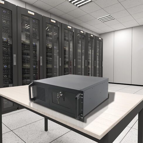 4U Rackmount Server Chassis, 12 x 9.6 ATX/M-ATX/Mini-ITX Dual USB 2.0 Connector, Server Case with Key Lock for Data Centers in Saudi Arabia