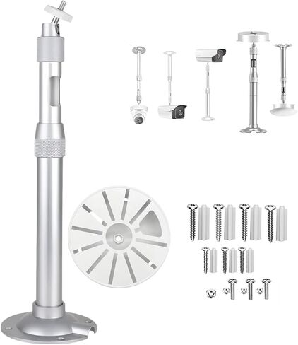 Adjustable Telescopic Security Camera Mount 11.8-23.6 Inch, Aluminum Ceiling Wall Bracket with Large Base Plate, Universal Stand for CCTV Bullet Dome Cameras & Wireless AP in Saudi Arabia