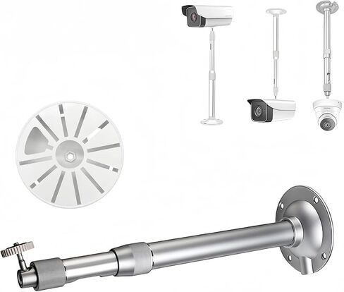 Adjustable Telescopic Security Camera Mount 11.8-23.6 Inch, Aluminum Ceiling Wall Bracket with Large Base Plate, Universal Stand for CCTV Bullet Dome Cameras & Wireless AP in Saudi Arabia