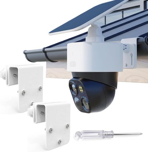 2 حزمة من دعامات تثبيت المزراب المتوافقة مع Eufy Security SoloCam S340/SoloCam E30/E42 حامل مزراب من الفولاذ المقاوم للصدأ لكاميرا الأمان الشمسية، تركيب بدون حفر in Kuwait